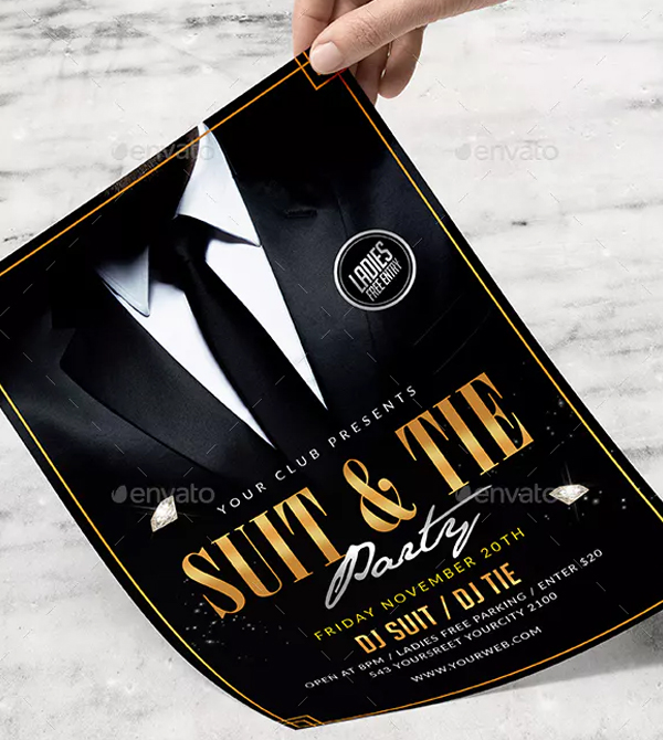 Suit and Tie Flyer PSD Template