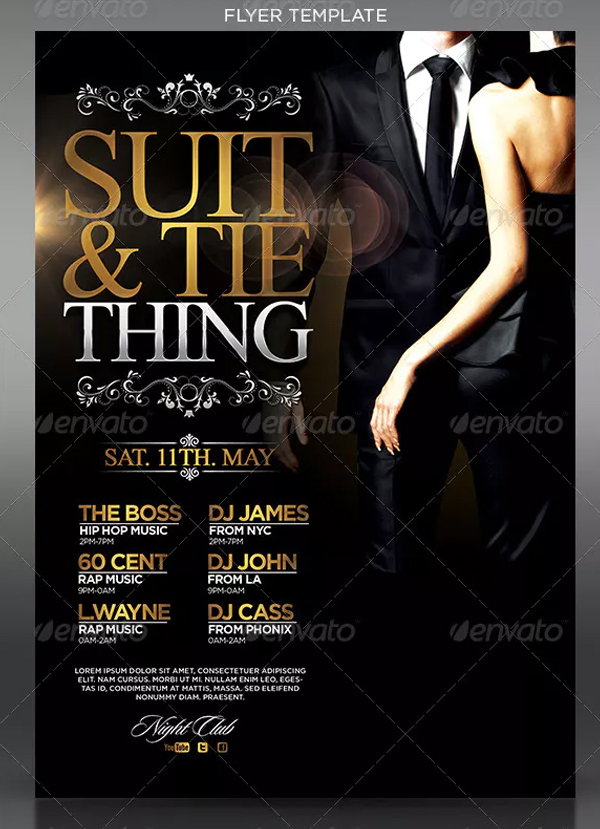 Suit and Tie Modern Flyer Template