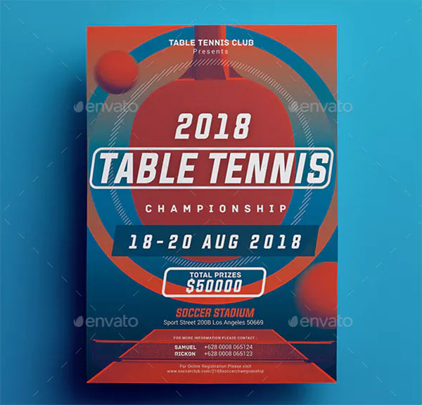 Table Tennis Championship Design Flyer