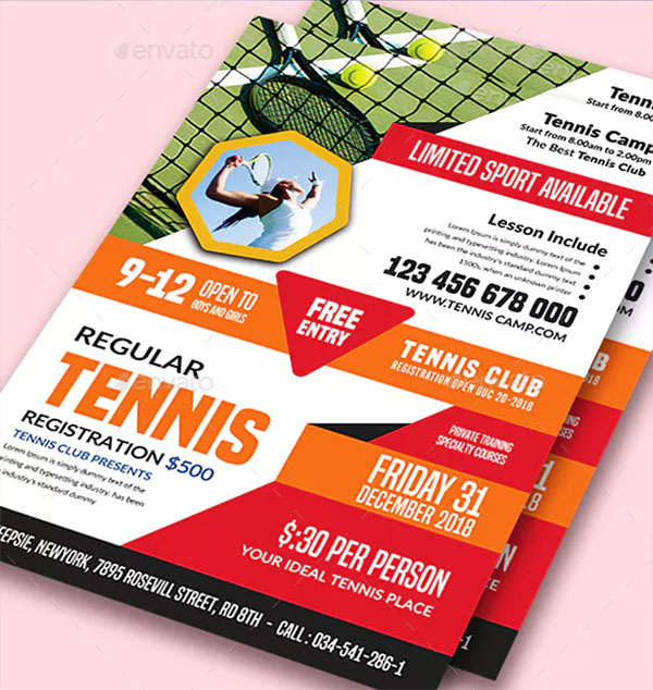 Tennis Flyer Design Template