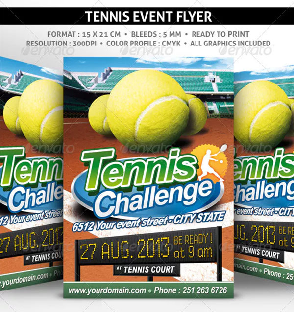 Tennis Flyer Template PSD Design