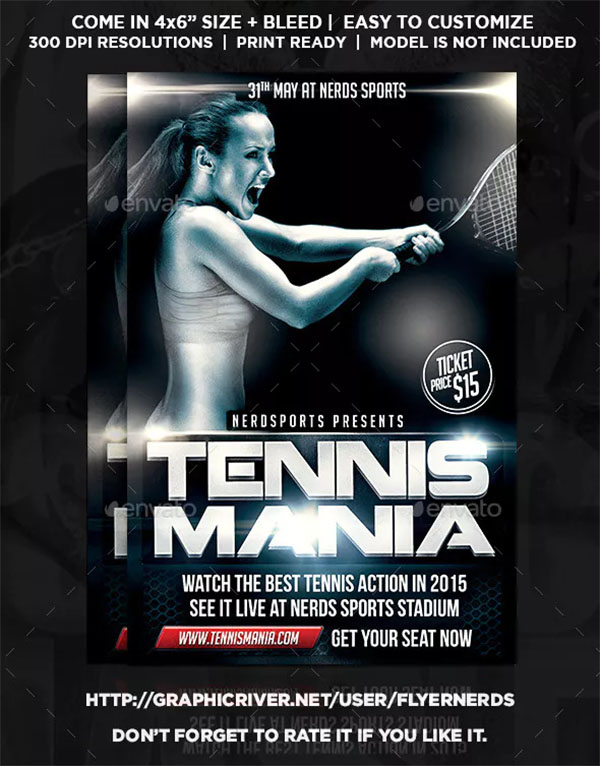 Tennis Mania Sports Flyer