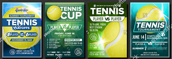 Tennis Sport Bar Promotion Vector Flyer