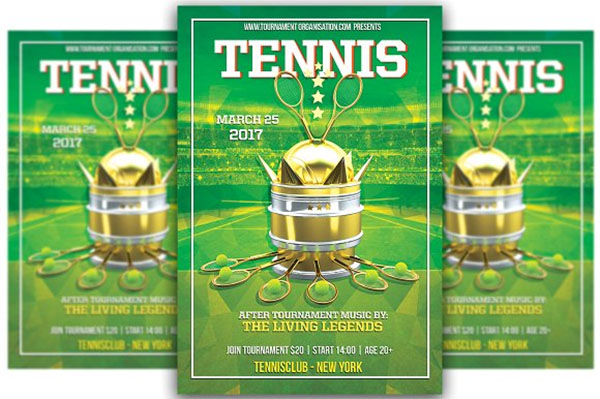 Tennis Tournament Flyer Design Template