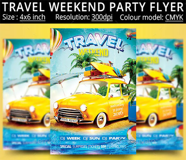 Travel Weekend Party Flyer