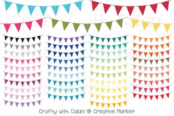 Triangle Pennant Bunting Colors