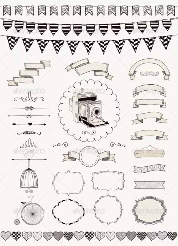 Vector Ribbons and Frames Collection