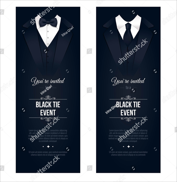 Vector Illustration Black Tie Event Flyer