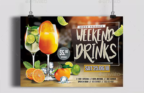 Weekend Drinks Party Flyer