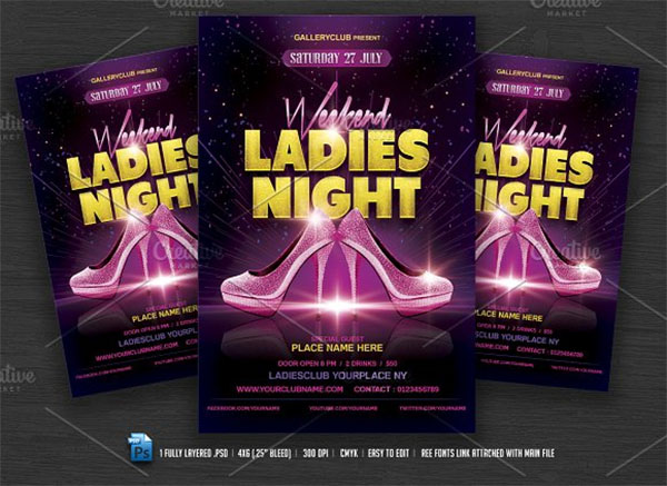 Weekend Ladies Night Flyer