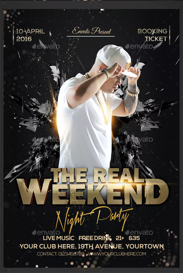 Weekend Party Flyer Template Design