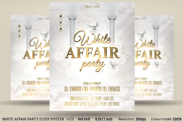 White Affair Party Flyer Poster