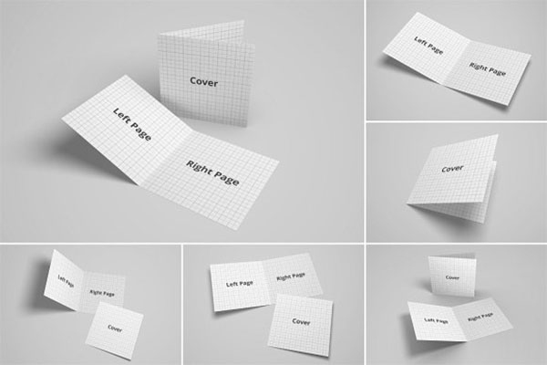 Bifold Brochure and Greeting Card Mockup