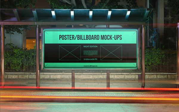 Bus Stop Billboard Mockup Free Psd