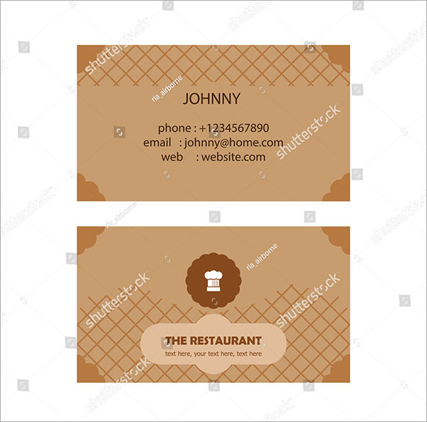 Chef and Cook, Bakery Business Card Template