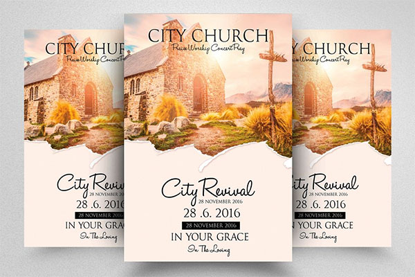 City Revival Church Flyer Template