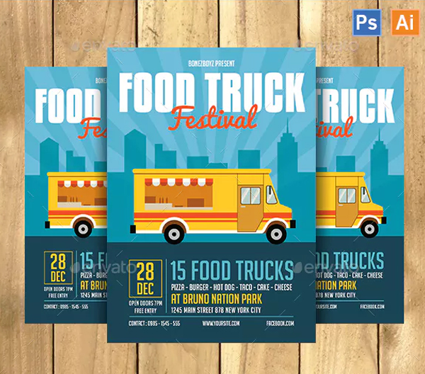 Food Truck Festival Printable Flyer Template