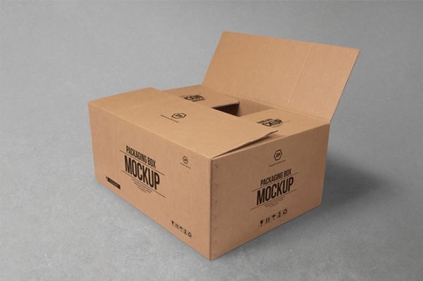 Free Cardboard Box Mockup PSD Templates