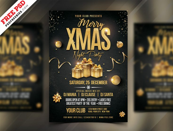 Free Merry Christmas Party Flyer Template
