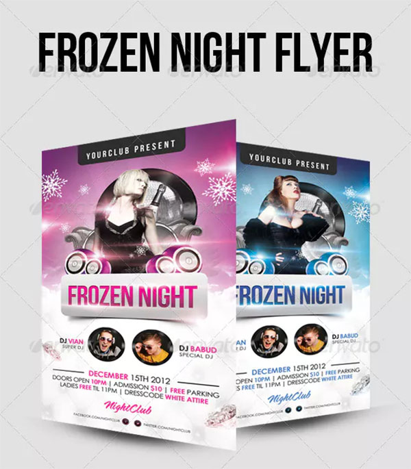Frozen Night PSD Flyer Template