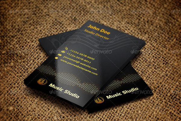 Music Studio Business Card Printable Template