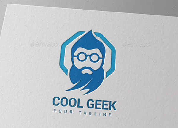 Old Genius Geek Logo Template