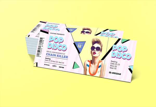 Pop Disco Music Event Ticket