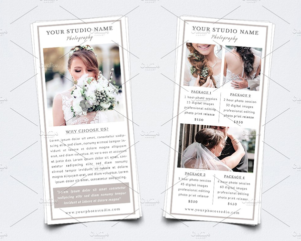 Professional Wedding Photography Rack Card Template