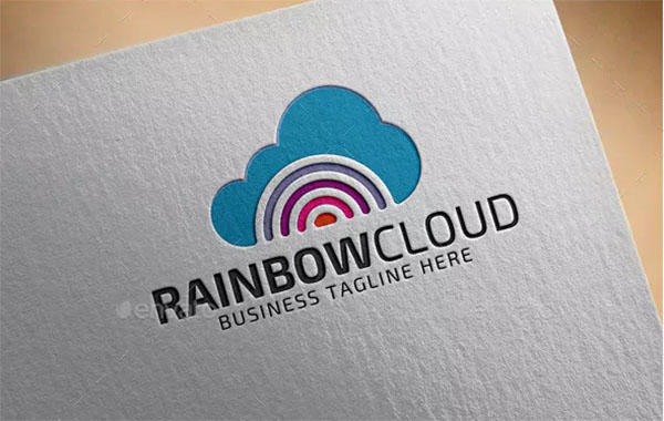 Rainbow Cloud Logo Template Design