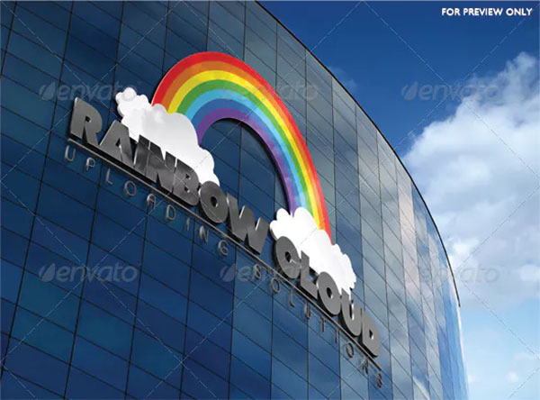 Rainbow Cloud Logo Template