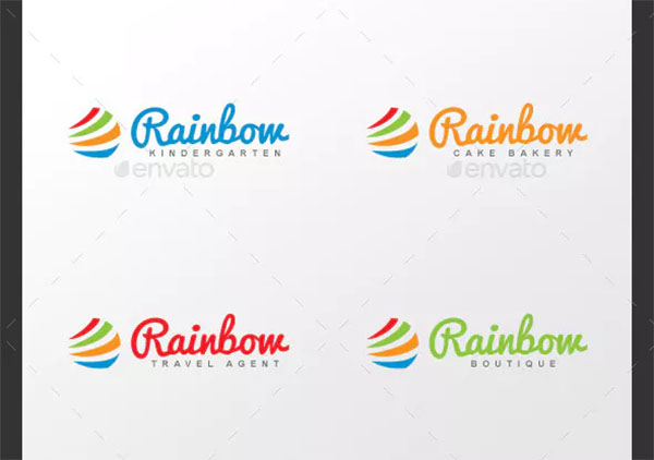 Rainbow PSD Logo Template