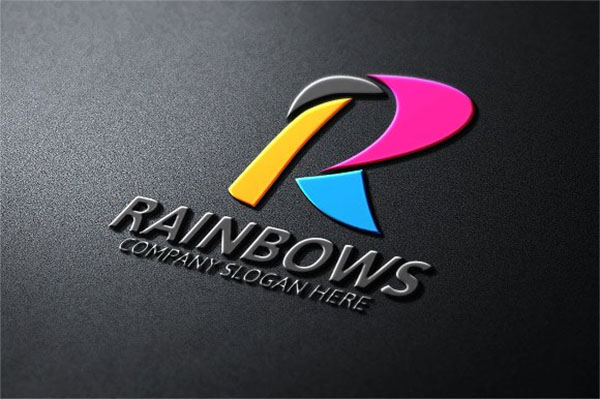 Rainbows R Letter Logo