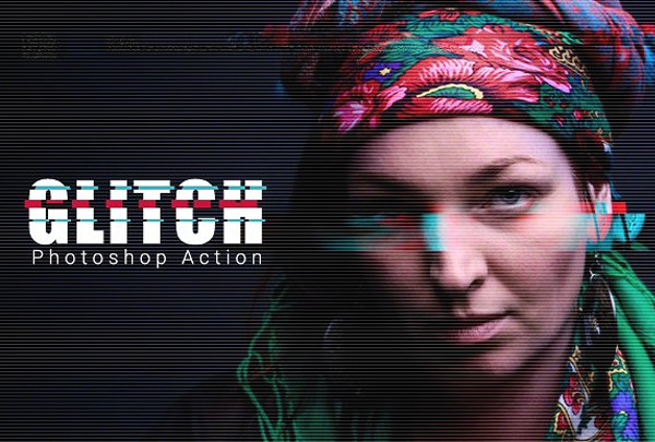 Realistic Painted Look Glitch Photoshop Action