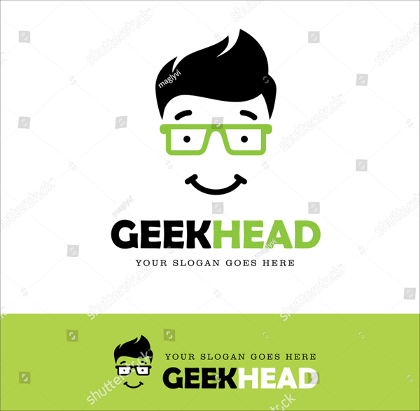 Smiling Geek Face Logo
