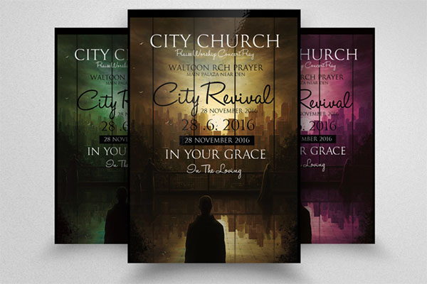 The City Revival Church Flyer Template