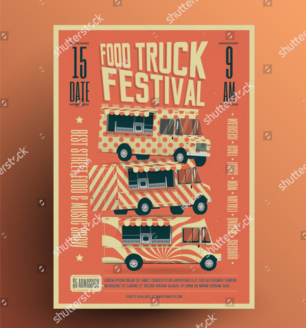 Vintage Styled Street Food Truck Flyer 