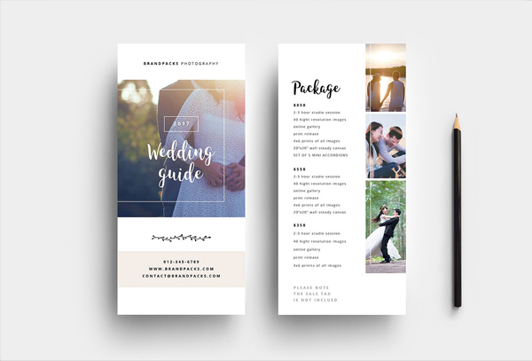 Wedding Photographer DL Card Template