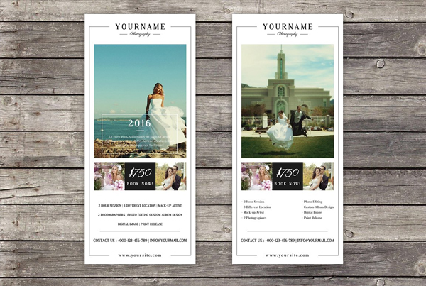 Wedding Photography Marketing Rack Card Template