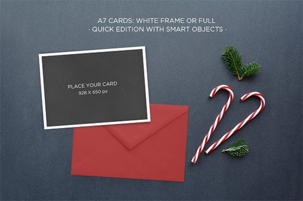 Xmas Greeting Cards Mockup