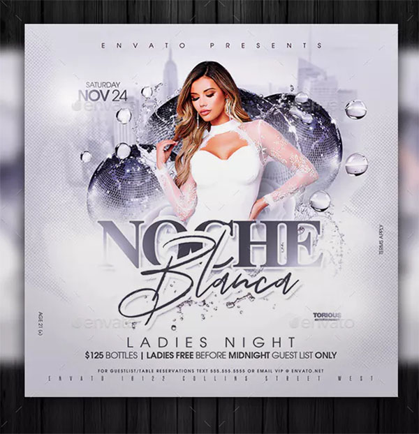 All White Party Flyer Template