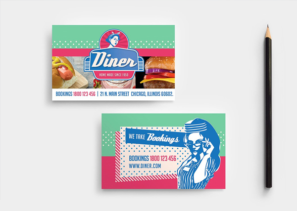 American Diner Business Card Template