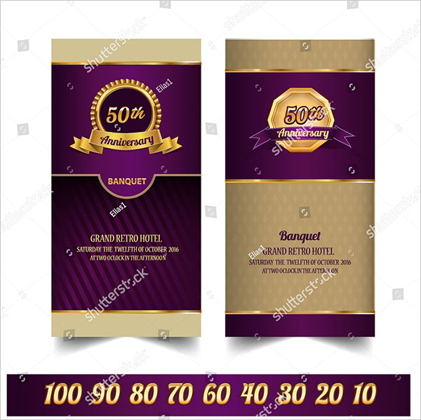 Anniversary Ticket and Flyer Banquet Vector