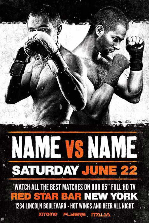 Boxing Sports Event Free Flyer Template