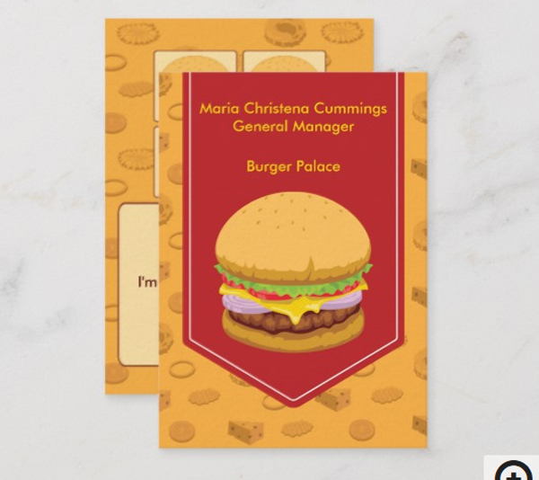 Burger Fast Food Mighty Business Card