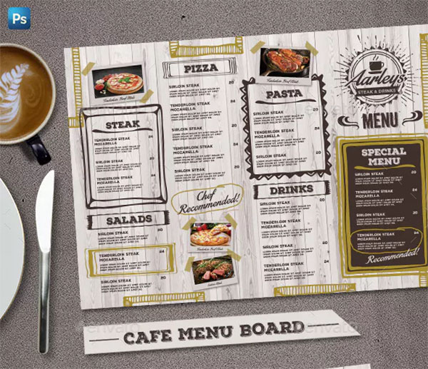 Cafe Menu Board Template
