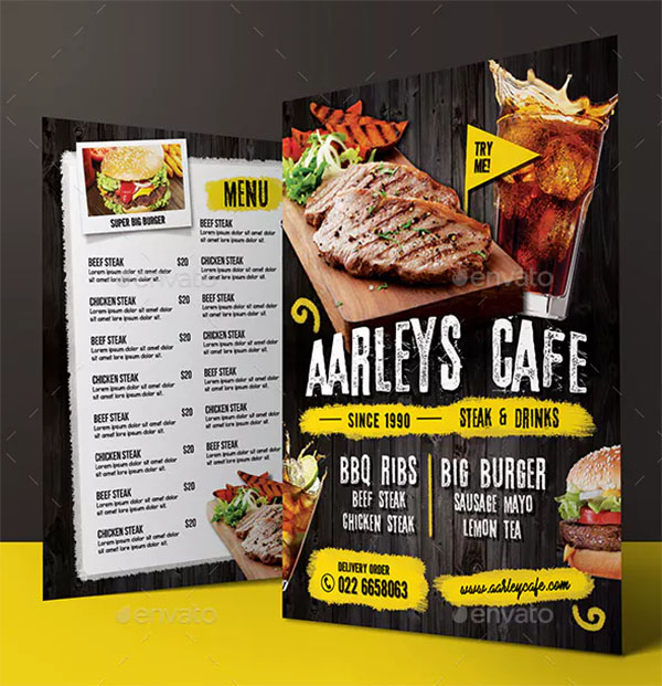 Cafe Menu Flyer PSD Template