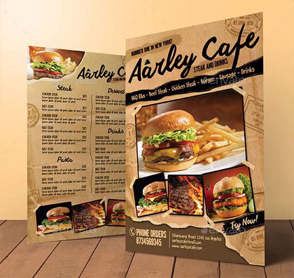 Cafe Menu Flyer and Business Card