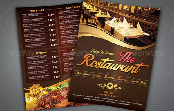 Cafe & Restaurant Menu Flyer