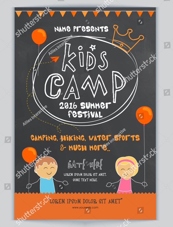 Chalkboard Kids Camp Flyer Template