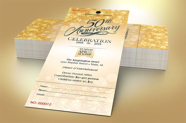 Church Golden Anniversary Ticket